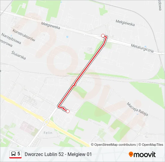 5 Bus Line Map
