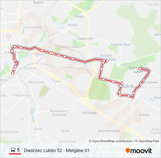 5 Bus Line Map