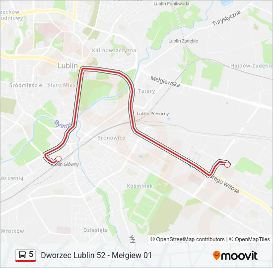 5 Bus Line Map
