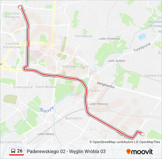 26 Bus Line Map