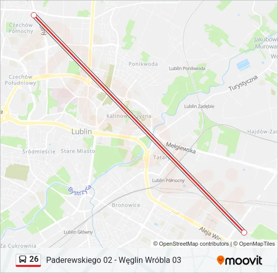 26 Bus Line Map