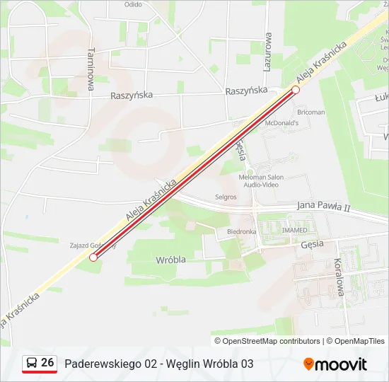 26 Bus Line Map