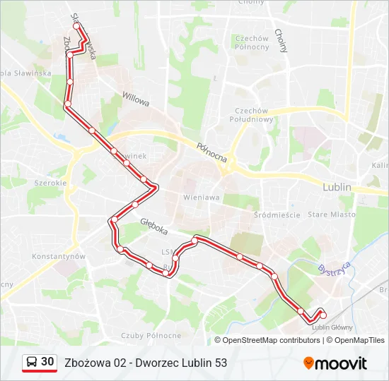 30 Bus Line Map