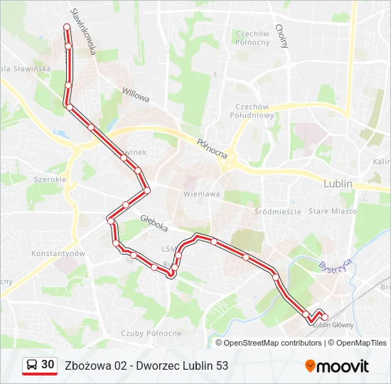 30 Bus Line Map