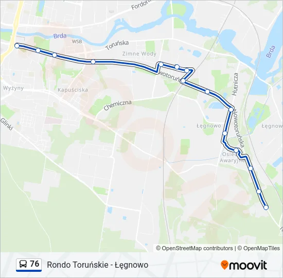 Автобус 76: карта маршрута