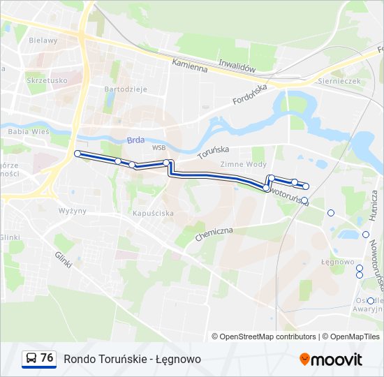 76 bus Line Map