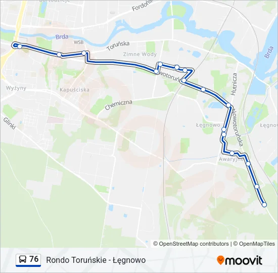 Автобус 76: карта маршрута