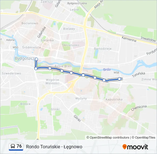 Автобус 76: карта маршрута