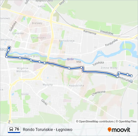 76 Bus Line Map