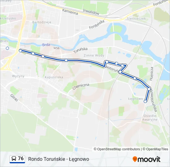 76 Bus Line Map