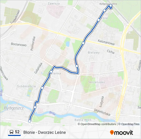 Автобус 52: карта маршрута