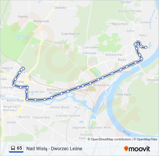 65 bus Line Map