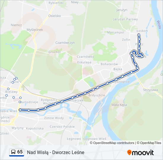 65 bus Line Map