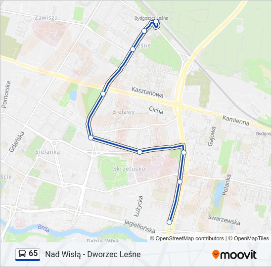 65 bus Line Map