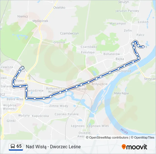 65 Bus Line Map