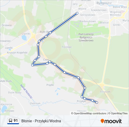 91 bus Line Map