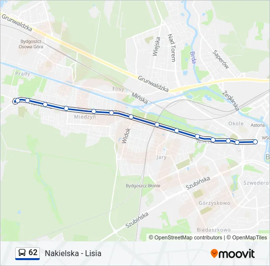 Автобус 62: карта маршрута