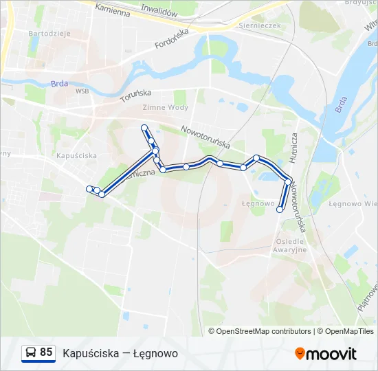 Автобус 85: карта маршрута