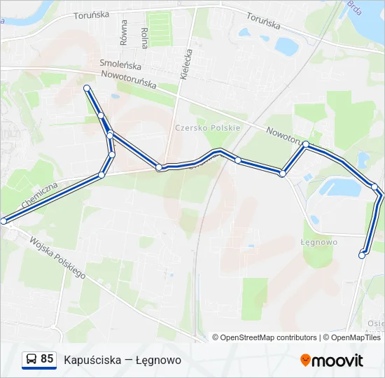 85 Bus Line Map