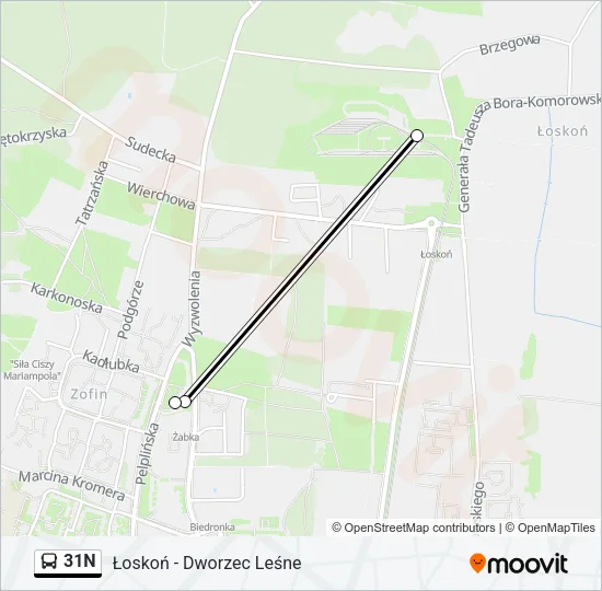 31N Bus Line Map