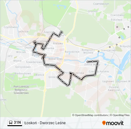 31N Bus Line Map