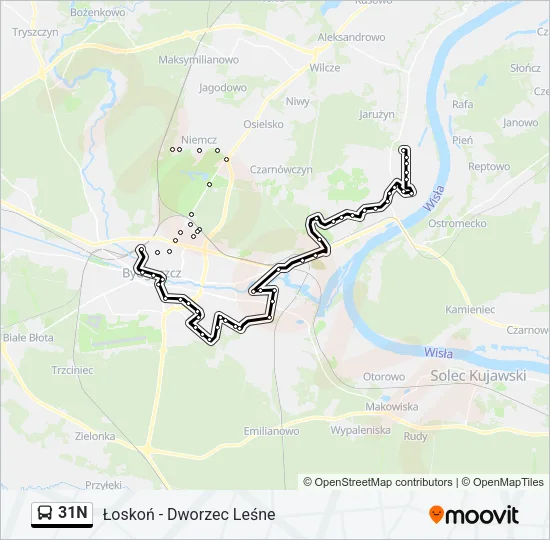 31N Bus Line Map