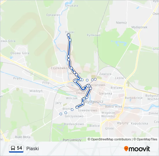 54 Bus Line Map
