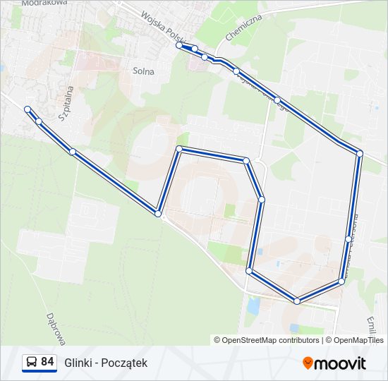 84 bus Line Map