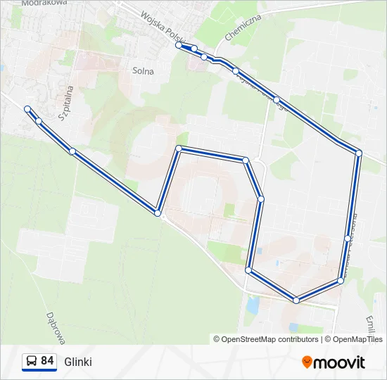 Автобус 84: карта маршрута
