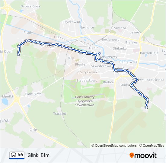 56 bus Line Map