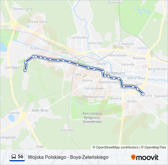 56 bus Line Map