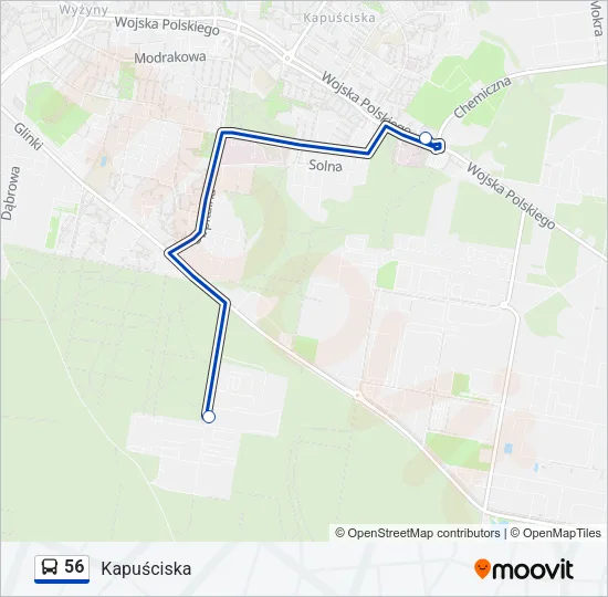 Автобус 56: карта маршрута