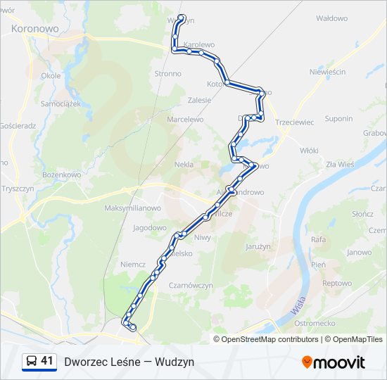 41 bus Line Map