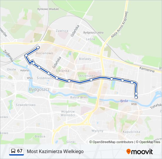 67 bus Line Map