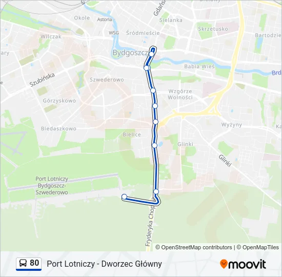 80 Bus Line Map