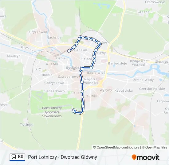 80 Bus Line Map