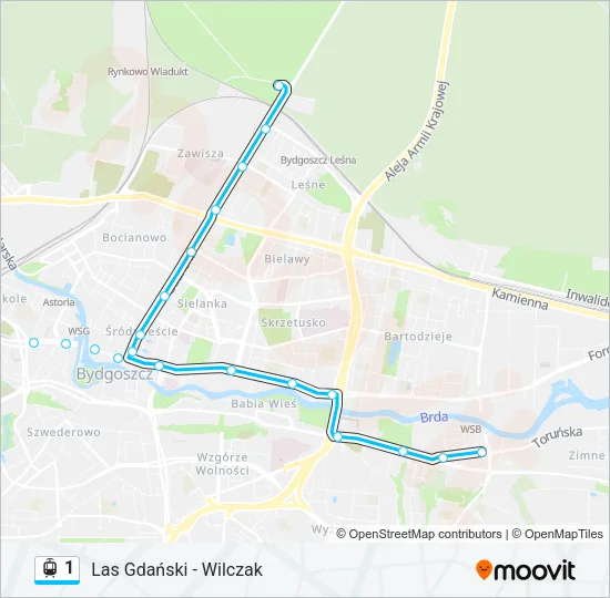 1 Light Rail Line Map