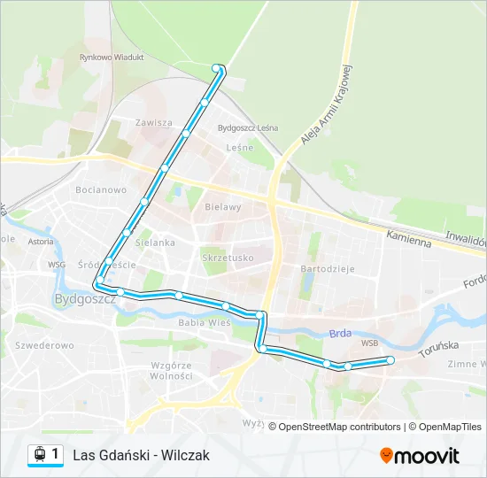 1 Light Rail Line Map