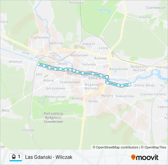 1 Light Rail Line Map