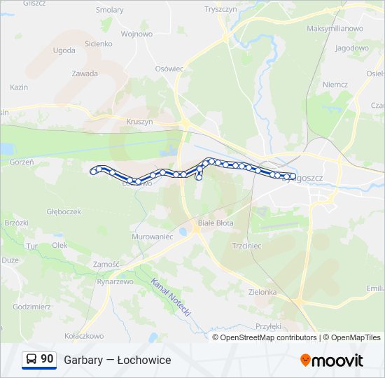 90 bus Line Map