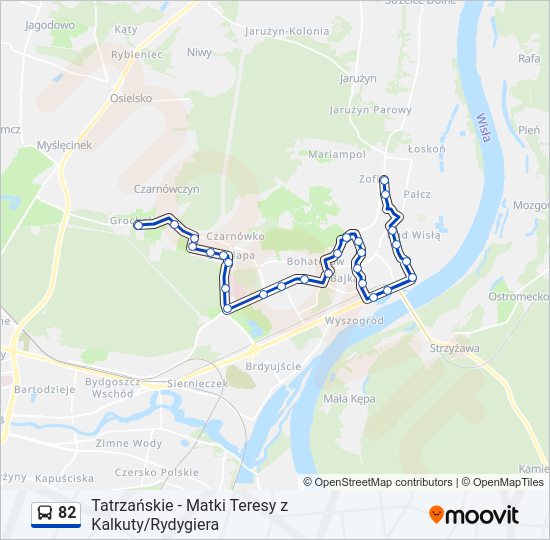 82 bus Line Map