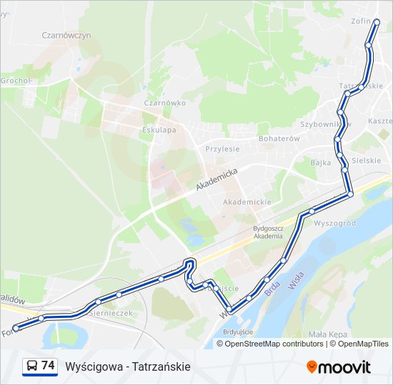 74 bus Line Map