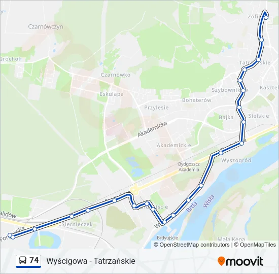 74 Bus Line Map
