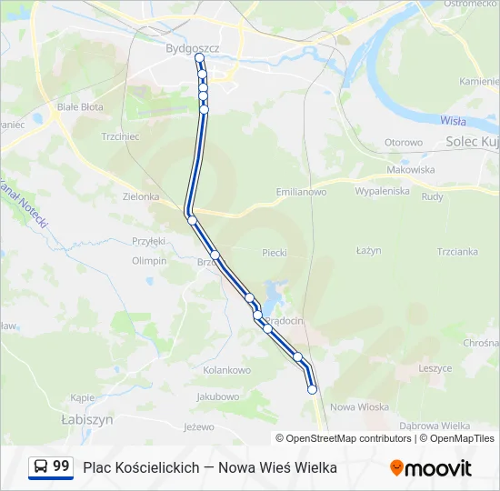 Автобус 99: карта маршрута