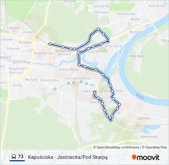 73 Bus Line Map