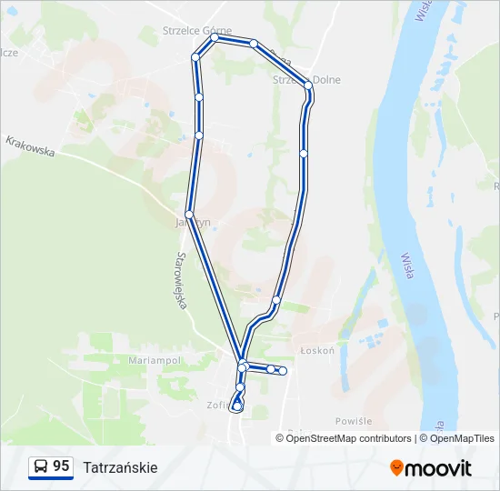 Автобус 95: карта маршрута