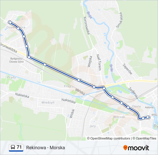 71 bus Line Map