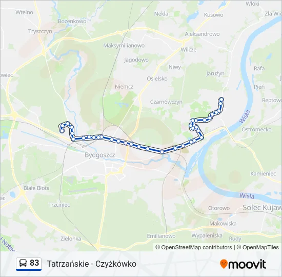 Автобус 83: карта маршрута