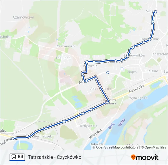 83 Bus Line Map
