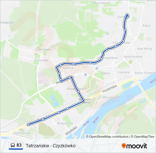 83 Bus Line Map